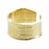 Zlaty masivni ocelovy prsten pruh bez krystalu- b
