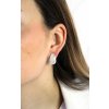 Ocelove nausnice puzety kovova prohnuta kapka bez krystalu- c