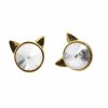Zlaté náušnice puzety z bižuterní slitiny kočičí hlava s rivoli Swarovski Crystal