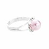 Stribrny prsten Swarovski perla s obtahem Rose (Stribro 925/1000)