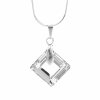 Stribrny nahrdelnik ctvercovy deravy krystal Swarovski Crystal  (Stribro 925/1000)
