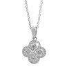 Stribrny nahrdelnik ctyrlistek z Kubickych zirkonu Crystal (Stribro 925/1000) - a