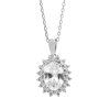Stribrny nahrdelnik velky zdobeny oval z Kubickych zirkonu Crystal (Stribro 925/1000) - a