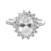 Stribrny prsten velky zdobeny oval z Kubickych zirkonu Crystal (Stribro 925/1000) - a
