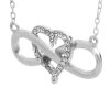 Stribrny nahrdelnik nekonecno se srdickem a s krystaly Swarovski Crystal (Stribro 925/1000) - b