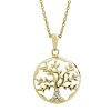 Pozlaceny stribrny nahrdelnik strom zivota v kruhu s krystaly Swarovski Crystal (Stribro 925/1000) - a