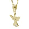 Pozlaceny stribrny nahrdelnik mini andilek s jednim krystalem Swarovski Crystal (Stribro 925/1000) - b