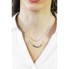 Ocelovy nahrdelnik dva retizky a drobne kosticky bez krystalu - C