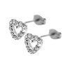 Nausnice puzety z bizuterni slitiny male obvodove srdicko z krystalu Swarovski Crystal  - B