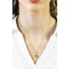 Nahrdelnik z bizuterni slitiny dva delfini s krystalem Swarovski Crystal  - C