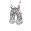 Ocelovy nahrdelnik duha s mraky osazena krystaly Swarovski Multi - B