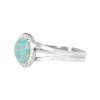 Stribrny prsten s kulatym opalem a krystaly Swarovski Pastel Mint Green velky (Stribro 925/1000) - B