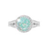 Stribrny prsten s kulatym opalem a krystaly Swarovski Pastel Mint Green velky (Stribro 925/1000) - A