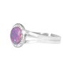 Stribrny prsten s kulatym opalem a krystaly Swarovski Violet velky (Stribro 925/1000) - B