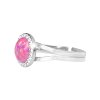 Stribrny prsten s kulatym opalem a krystaly Swarovski Light Fuchsia velky (Stribro 925/1000) - B