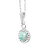 Stribrny nahrdelnik s kulatym opalem a krystaly Swarovski Pastel Mint Green maly (Stribro 925/1000) - B