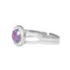 Stribrny prsten s kulatym opalem a krystaly Swarovski Violet maly (Stribro 925/1000) - B