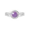 Stribrny prsten s kulatym opalem a krystaly Swarovski Violet maly (Stribro 925/1000) - A