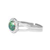 Stribrny prsten s kulatym opalem a krystaly Swarovski Mix Green maly (Stribro 925/1000) - B