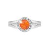 Stribrny prsten s kulatym opalem a krystaly Swarovski Orange maly (Stribro 925/1000) - A