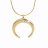 Zlaty nahrdelnik z bizuterni slitiny mesic s krystaly Swarovski Crysrtal 