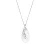 Ocelovy nahrdelnik s prohnutou kapkou Swarovski Crystal