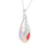 Ocelovy nahrdelnik s prohnutou kapkou Swarovski AB - B