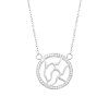 Ocelovy nahrdelnik kruh s mozaikou a krystaly Swarovski Crystal