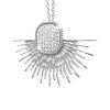 Ocelovy nahrdelnik velke pulkulate slunce huste osazene krystaly Swarovski Crystal - B