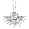 Ocelovy nahrdelnik velke pulkulate slunce huste osazene krystaly Swarovski Crystal