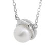 Stribrny nahrdelnik s ricni perlou v kovovem venecku bez krystalu - b (Stribro 925/1000)