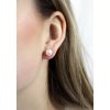 Stribrne nausnice puzety samostatna ricni perla White - c (Stribro 925/1000)