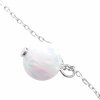 Stribrny nahrdelnik se samostatnou bilou ketlovanou opalovou kulickou - b (Stribro 925/1000)