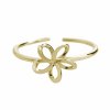 Pozlaceny stribrny prsten mini propleteny kvet kovovy bez krystalu (Stribro 925/1000)