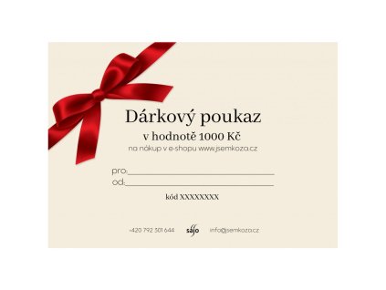 Dárkový poukaz SAJO jsemkoza.cz