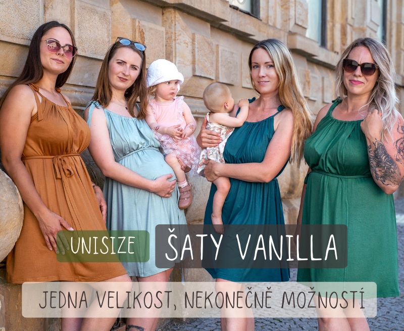 Unisize šaty Vanilla | Letní kojicí šaty | Jsem máma