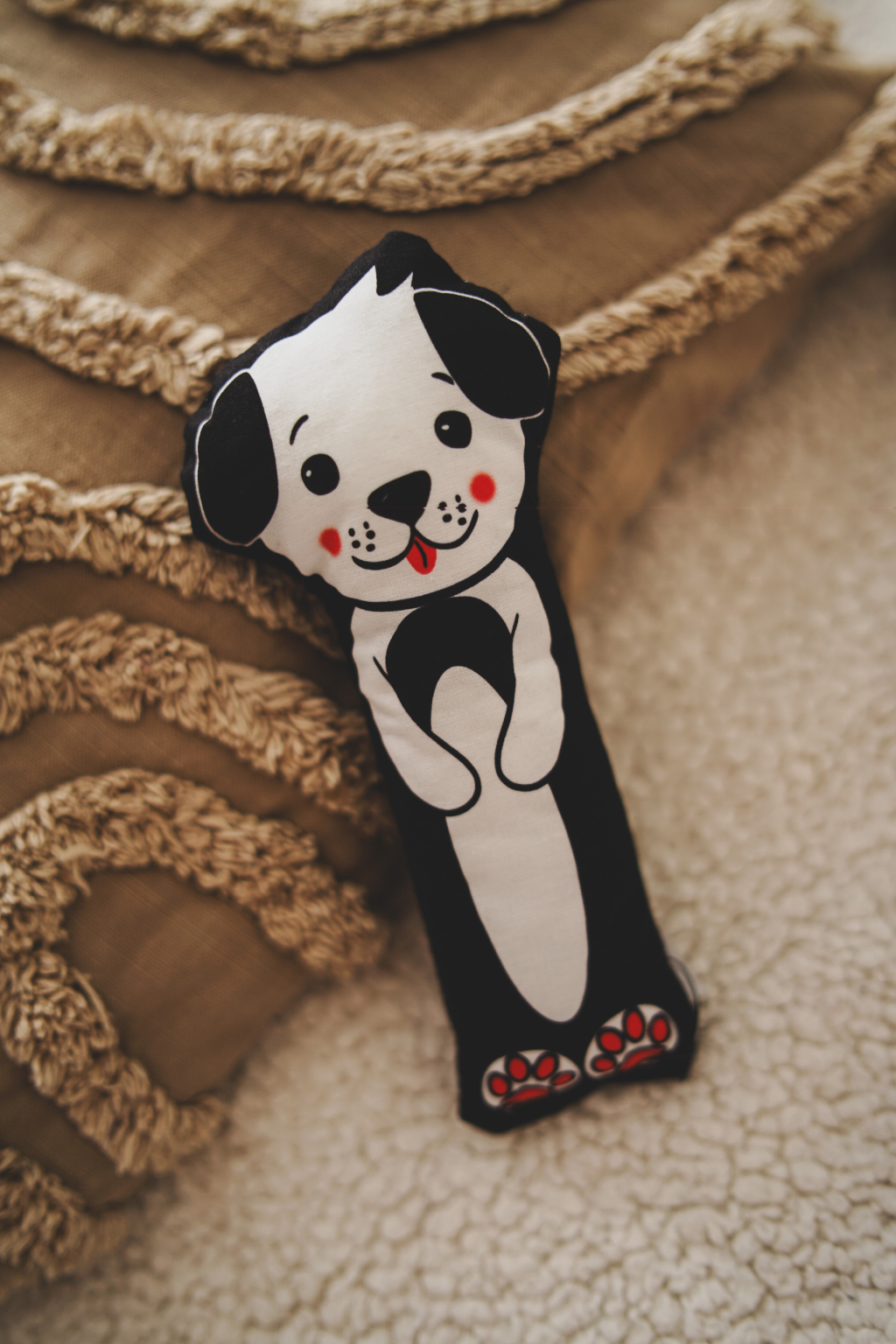 Kontrastní hračka pro miminko, pes, černá na bílé | Jsem máma