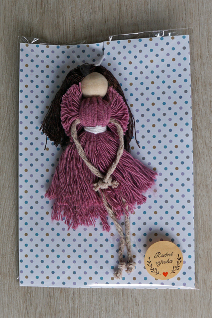 Macrame andělka ve fialových šatech | Jsem máma