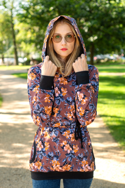 Zímní kojící mikina dlouhá Jsem máma růžová