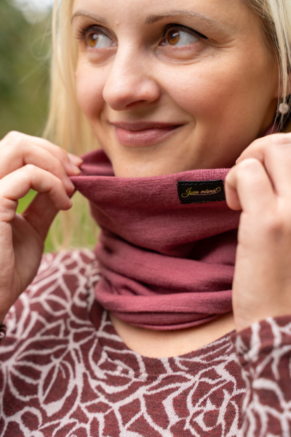 Dámský merino nákrčník, růžový