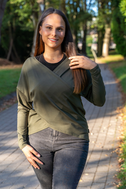 Dámský bambusový zavinovací top – khakixxlarge