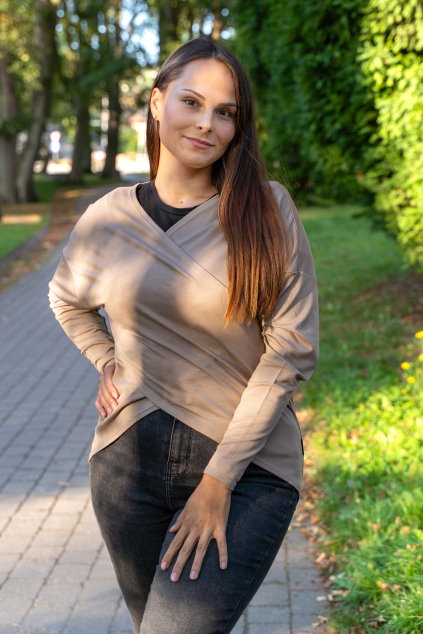 Dámský bambusový zavinovací top – cappuccinoxxlarge