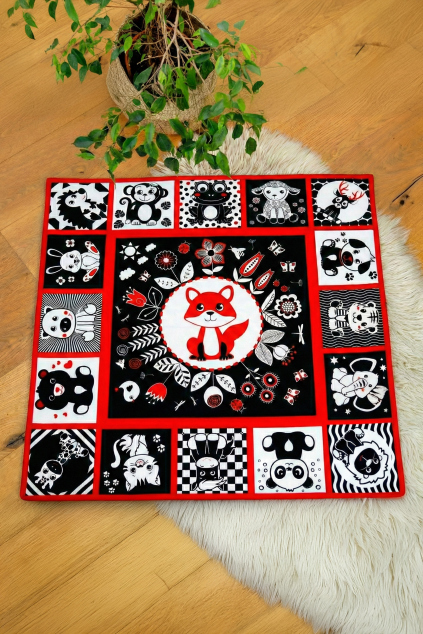 Kontrastní hrací deka maxi liška | Jsem máma