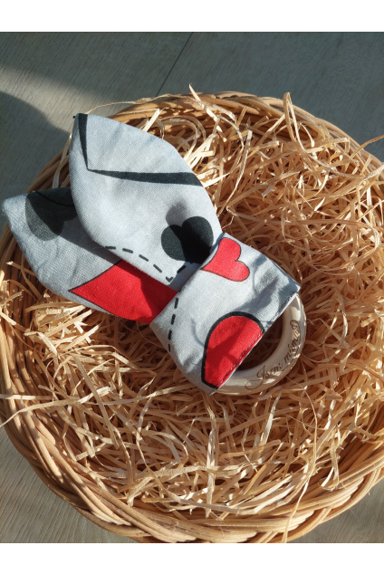 Kontrastní kousátko pro miminko dřevěné kolečko šustící