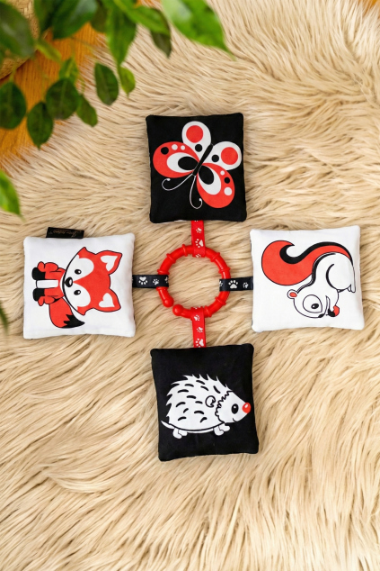 Smyslové kontrastní obrázky, zvířátka v lese | Jsem máma