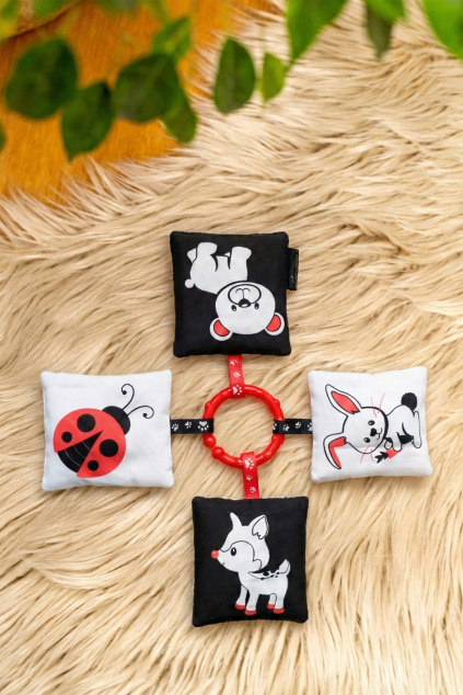 Smyslové kontrastní obrázky, zvířátka na louce | Jsem máma