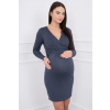 eng pm Sukienka dopasowana z odcieciem pod biustem grafitowa 2538 4