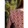 Kojicí tričko Jsem máma, 100% merino, vínové vlny, detail látky