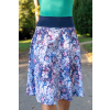 Dámská bavlněná sukně s kapsami květovaná