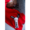 Červená bonding deka z mušelínu pro miminko do porodnice Jsem máma